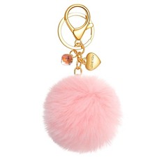 Ymapinc Cute Keyrings for Women, Fashion Pink Pom 4.72 * 2.36 inch, 