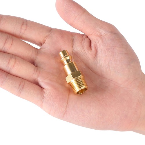 Brass 1/4-Inch NPT Male Industrial Air Hose Quick Connect Adapter,Air Coupler - Picture 2 of 5