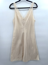 VTG Farr West Dress Slip Bust Size 34 Small Ivory Lingerie Retro Lace 70s USA