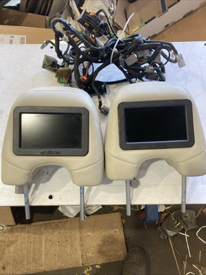2003-2007  Volvo XC90 OEM Tan Right Left Headrest Set DVD Screens some Wiring