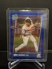 2021 Panini Donruss Optic - Rated Rookie Isaac Paredes #77 Blue Prizm /75 (RC)