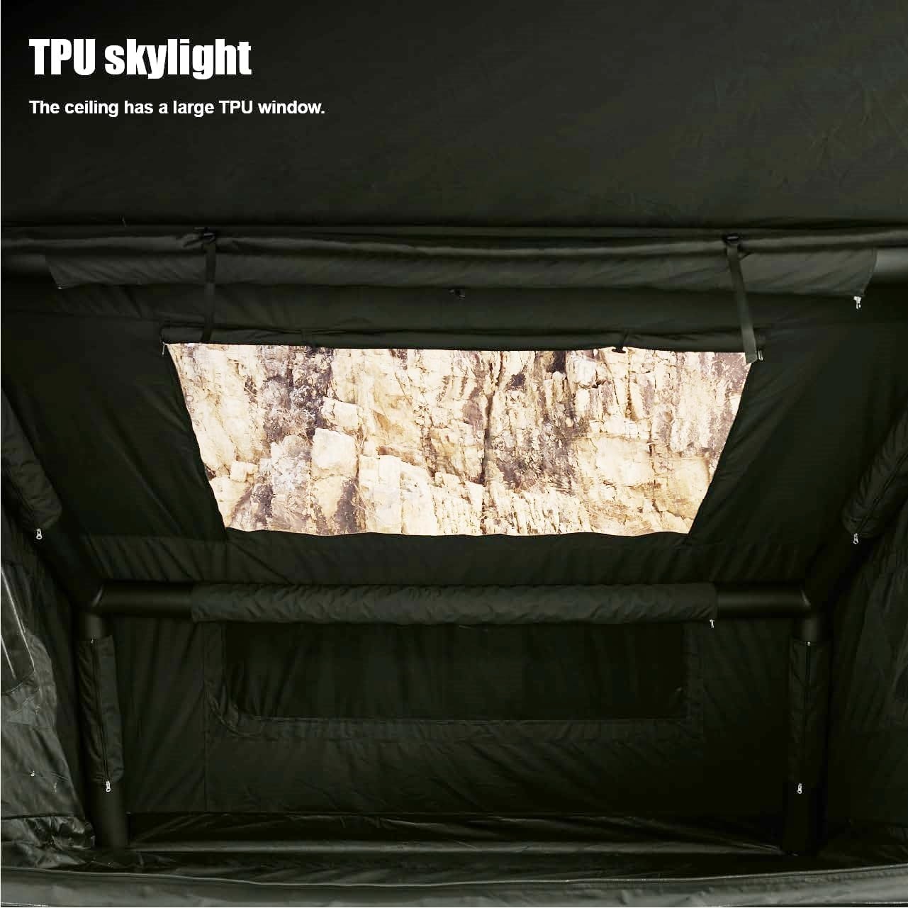 2025 Upgraded Canvas Inflatable Camping Tent with Pump, Easy Setup Blow Up Air T