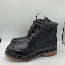 Timberland Premium 6 Pulgadas Botas Para Hombre Talla 8.5 Cuero Negro Impermeable Punta de Ala
