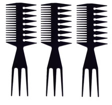 3Pcs 3 in 1 Slicked Back Combs Fish Tail Bone Shape Hair Extensions Detangling