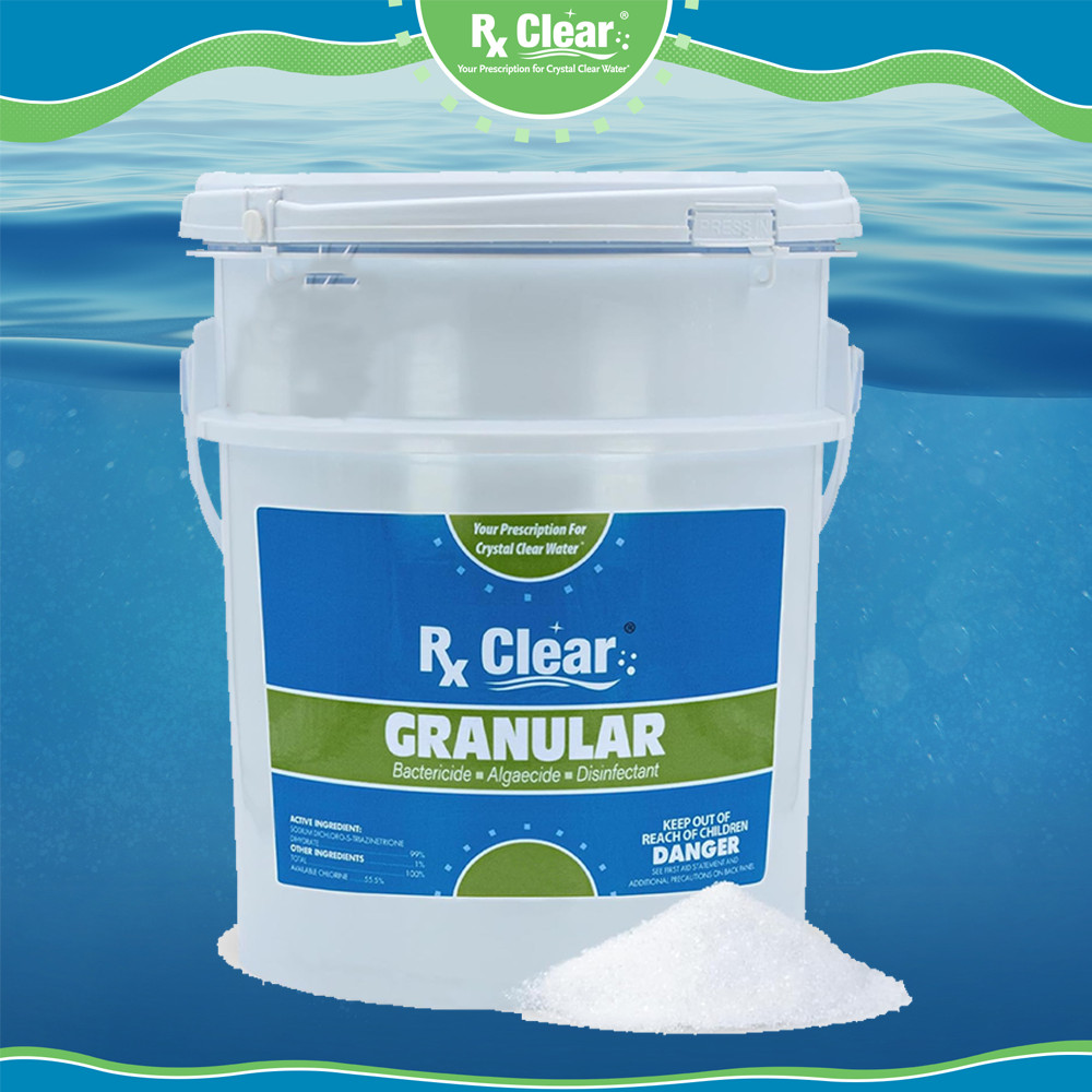 Rx Clear 99.3% Sodium Di-Chlor Granular Swimming Pool Chlorine - Choose Size