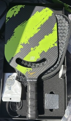 WARPING POINT GREEN Carbon Fiber Pickleball Paddle Aero Throat (2024 USAPA)
