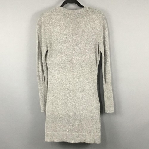 Angora Blend Sweater Womens Small Gray Long Cardigan Pockets Button Front - Picture 2 of 9