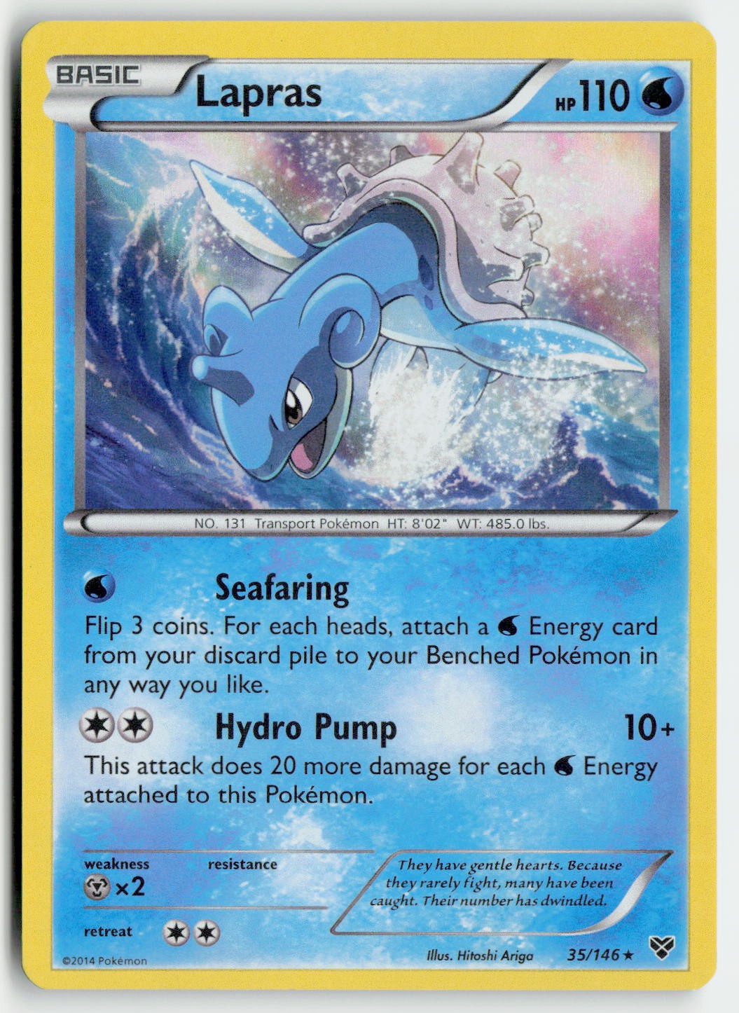 LAPRAS 35/146 HOLO RARE XY BASE SET POKEMON MODERATELY PLAYED