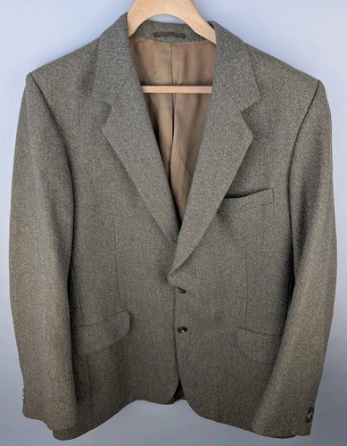 Magee, Vintage Magee Tweed Thornproof Wool Herringbone Blazer Jacket - Mens Large / 42R