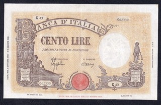 100 lire Barbetti Ottobre 1943 – Rara SPL
