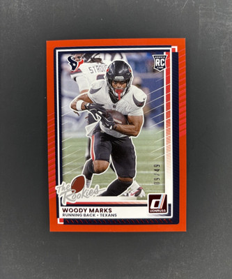 2025 Panini Donruss Woody Marks The Rookies Red /49 #DRH-36 (RC) - Texans