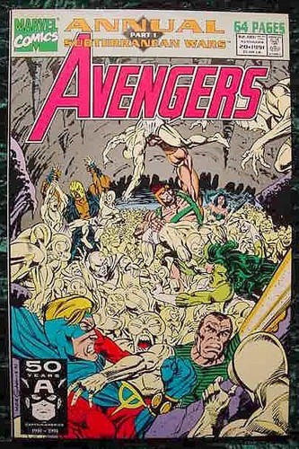 AVENGERS ANNUAL 20 MARVEL COMICS 1991 Near Mint Condition FREE Bag & Board - 第 1/2 張圖片