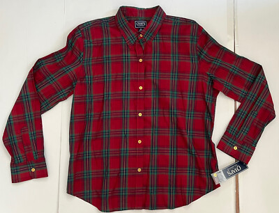 Chaps RL Classics NWT Women s Shirt Button Up Plaid Long Sleeve Top XL
