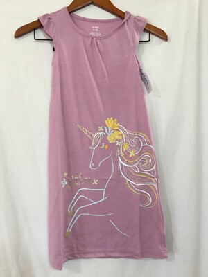 New Carter's Floral Unicorn Nightgown Nightshirt Girls Long Sleeve Purple U pick