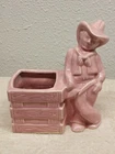 Vintage AMERICAN BISQUE POTTERY PLANTER FIGURINE COWBOY WESTERN PINK MCCOY
