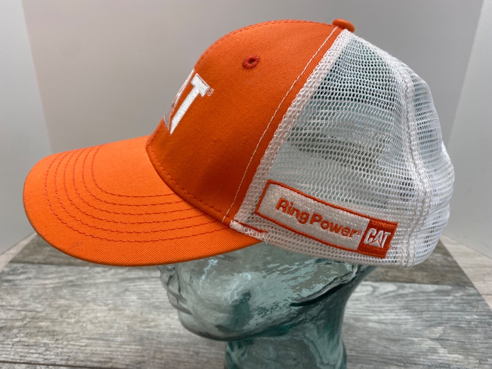 Caterpillar Cap Hat Orange CAT Logo baseball ring pow… Gem