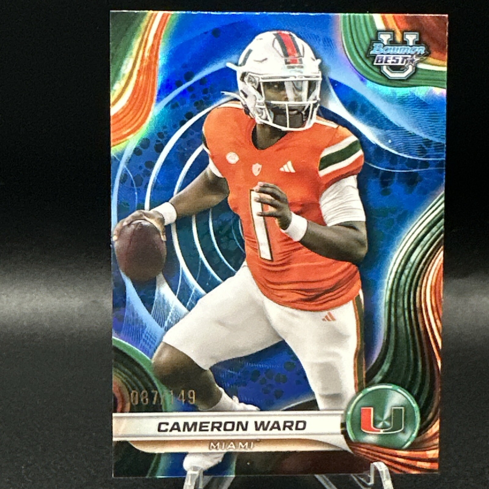 CAMERON WARD 2024 Bowman University Best #8 Blue Refractor /149 NFL DRAFT #1