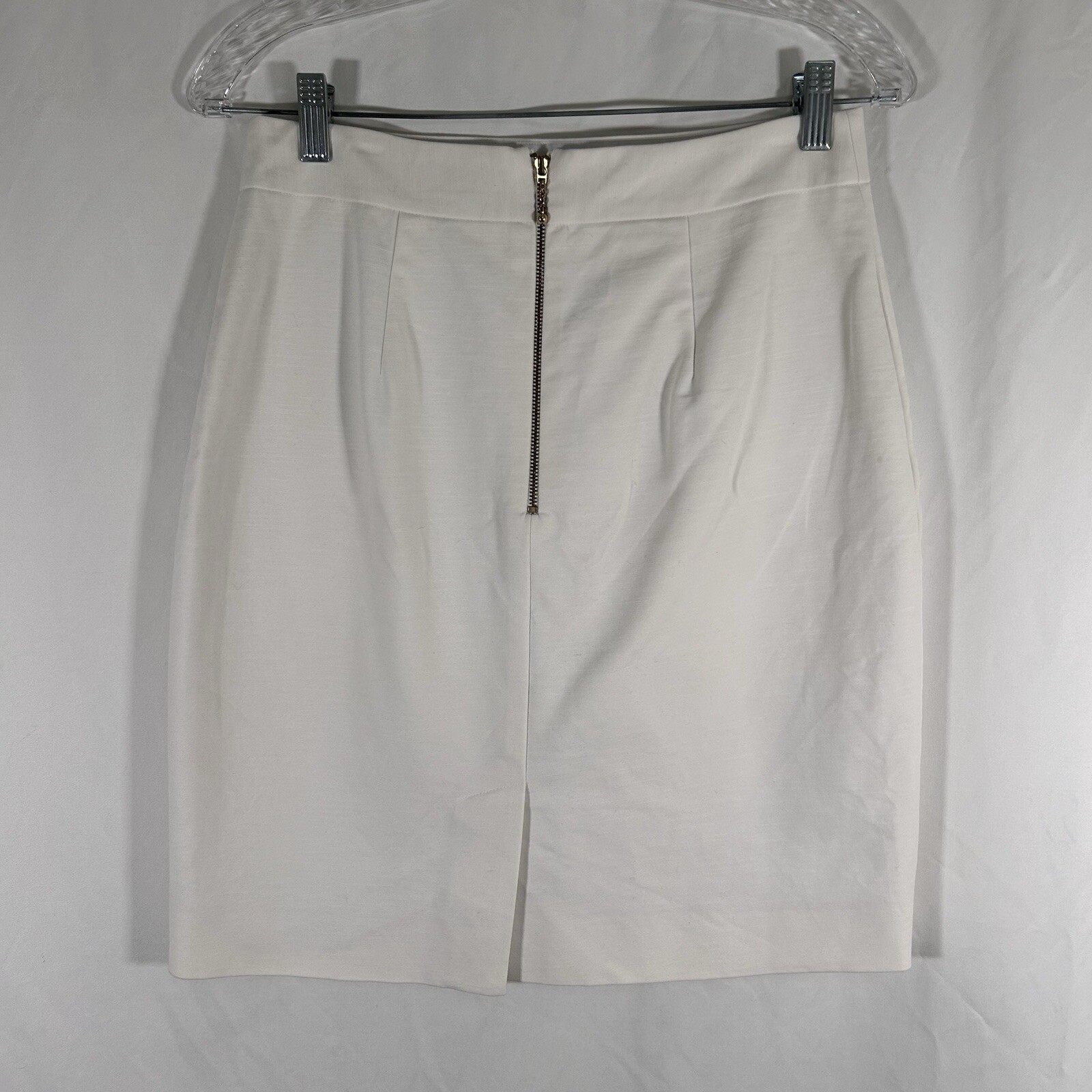 Kate Spade Knee Length Skirt Women's 6 White Zip Back No Pockets Cotton Blend thumbnail 5