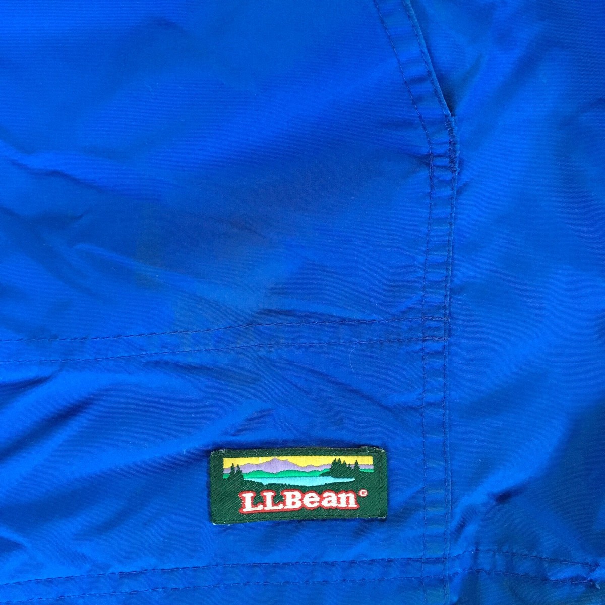 VTG 90s LL Bean Nylon Anorak Windbreaker Parka Blue USA L | eBay