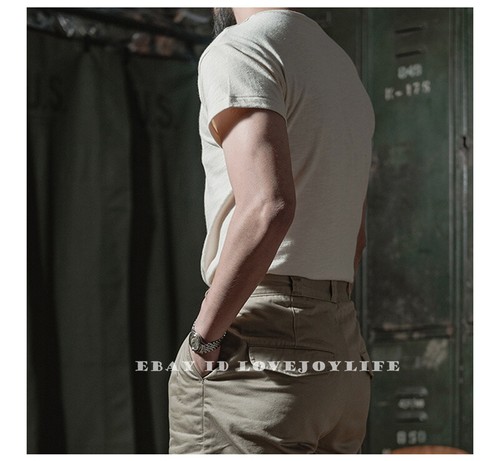 Bronson 1940's US Navy Quarter-Sleeve Tee Shirt Slim Fit Sailor Cotton T-Shirts - Picture 12 of 23