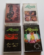 4 - POISON Flesh  Blood, Open Up and Say... Ahh  Cassette Tape Hard Rock LOT