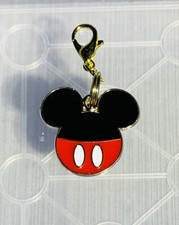 Gold Yellow Mickey Mouse Charm Zipper Pull  Keychain Add On Clip 