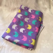 1/2 yard of colorful hedgehog flannel fabric-NEW
