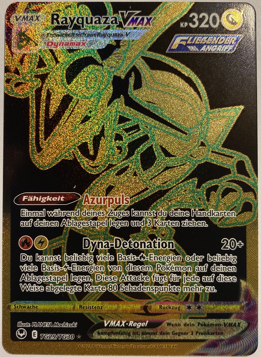 Pokemon Rayquaza VMAX GOLD | Deutsch TG29/TG30 Silberne Sturmwinde