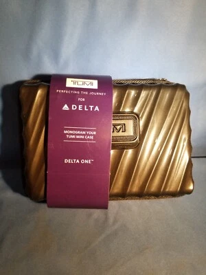 TUMI For Delta Hard Shell Luggage Toiletry Bags Black - With contents NEW