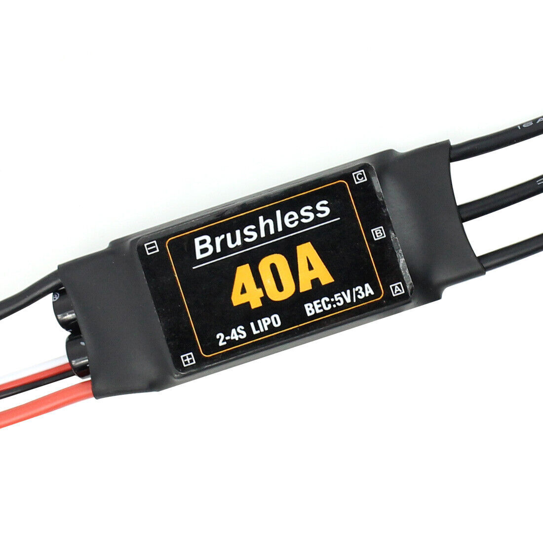 QWinOut 40A Brushless ESC Speed Controller With 5V 3A BEC - For RC Drones, Quadcopters, Fixed Wing (2-4S Lipo, 6 Pcs, Long Cable)