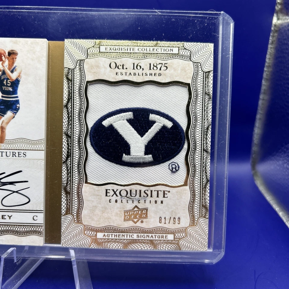 Shawn Bradley 2012 Upper Deck Exquisite Booklet Patch Auto /99 BYU Cougars - Image 3 of 4