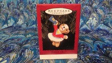 HALLMARK YULETIDE CHEER 1996 CHRISTMAS KEEPSAKE ORNAMENTS CHEERLEADER DOG NIB