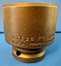 Proto Professional Tools 07526 1-5/8" SAE Impact Socket 6 Point 3/4" Drive USA
