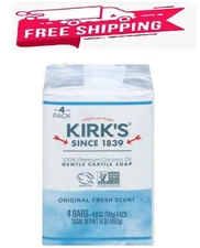 Kirk's Original Fresh Scent Gentle Castile Soap 4 Ct Pack
