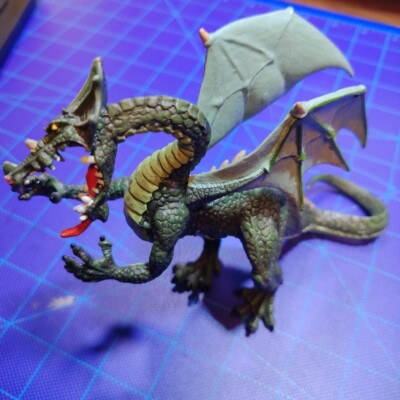 Plastoy Green Dragon Mythical Fantasy Medieval Battlefield 6'' ABS Figure~~Loose