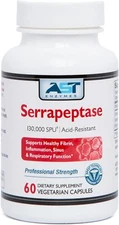 AST Enzymes Serrapeptase 130,000 SPU ? 60 Vegetarian Capsules ? Premium Natural
