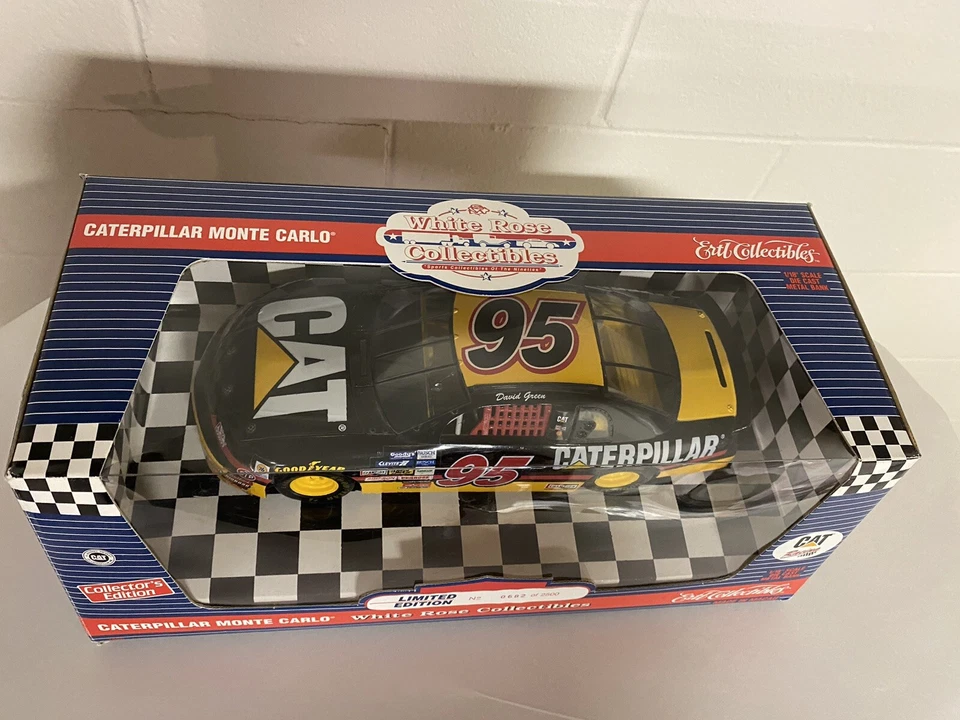 Ertl White Rose Nascar- David Green Caterpillar Monte Carlo Car/Bank-1/18-New - Image 2 of 4