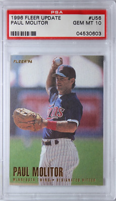 1996 Fleer Update Paul Molitor Card #U-56 PSA 10 Gem Mint POP 15