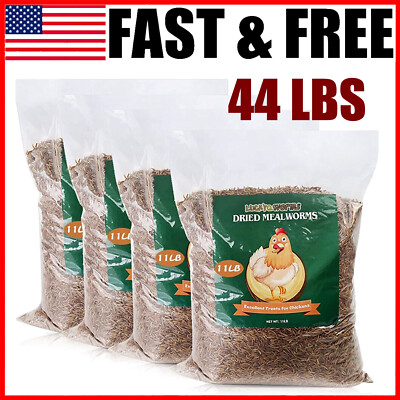 44lbs Bulk Dried Mealworms for Chickens Birds Hamster Hen Turtles 100% Natural
