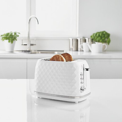 George Home 2 Scheiben weiße Textur Toaster GTT101W-19