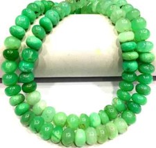 Natural Chrysoprase Smooth Rondelle Beads Polished String Gemstone Top Beads.