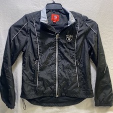Nfl Raiders Full Zip Lightweight Jacket Women's Size M Liner Sleeves Removable
