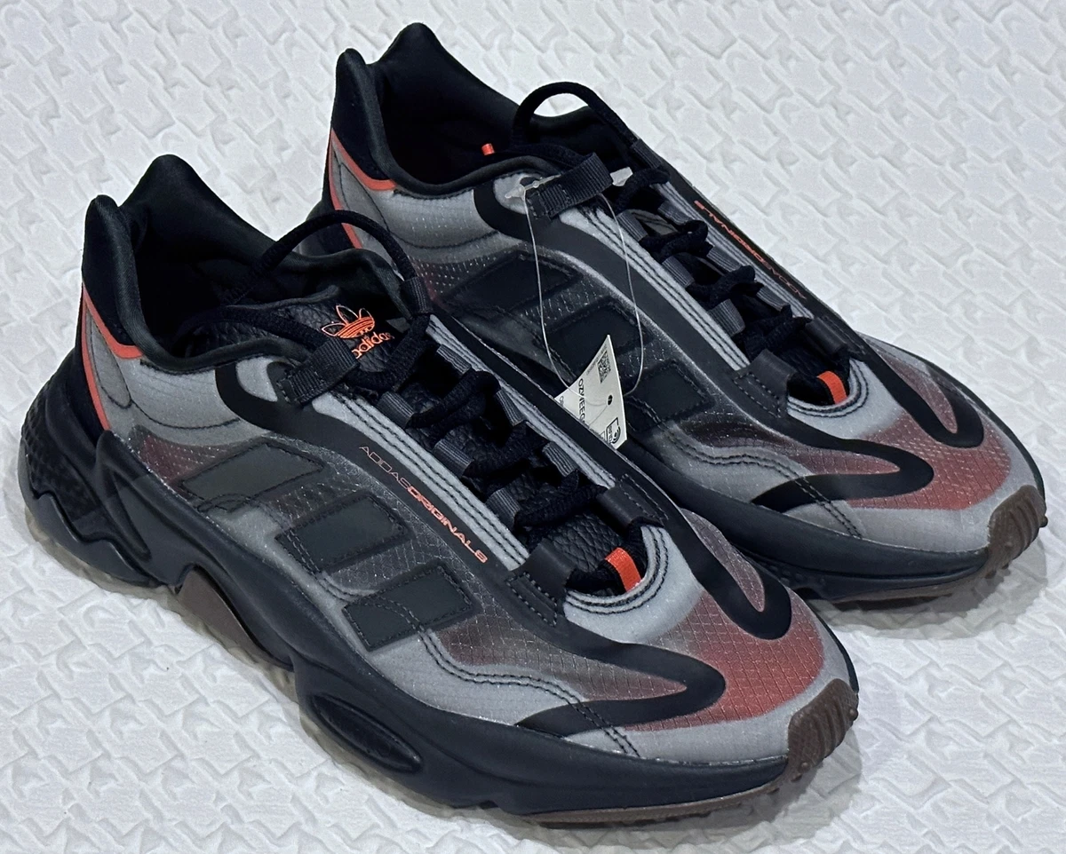 ADIDAS Ozweego Pure Black Grey Solar Red Running Training Shoes