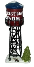 CHRISTMAS ~Village accessory ~ WATER TOWER ~ 3.25" X 2.375" X 6.875"