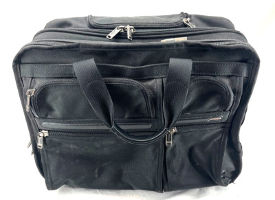 TUMI Alpha Black 17'' Laptop Business Briefcase Rolling Wheel Carry-On Luggage