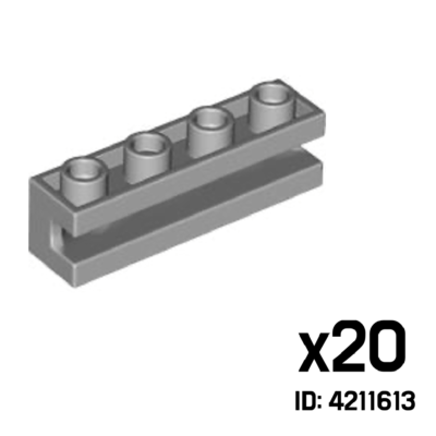 LEGO X20 BRICKS SLIDING PIECE 1X4 Medium Stone Grey Color 2653