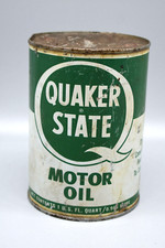 Vintage Quaker Quart State Oil Can - Opened. No oil. Made in USA.