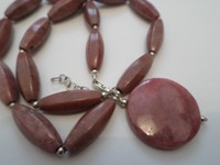 A Statement Necklace In Pink Natural Gemstone With Sterling Silver A Statement Necklace In Pink Natural Gemstone With Sterling Silver