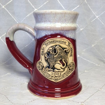 2001 Ohio Renaissance Festival Mug 17 Oz Stein Cup Banner Oak
