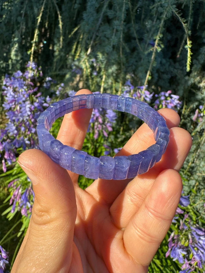 Pulsera de cuentas cubo de tanzanita púrpura azul oscuro de alta calidad | 高货坦桑石手牌 Foto 2 de 4